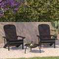 Flash Furniture Gray Adirondack Chairs with Gray Cushions, 2PK 2-JJ-C14501-CSNGY-SLT-GG